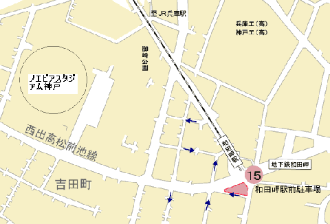 神戸市営駐車場の地図詳細については下記を参照してください。