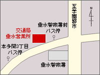 交通局垂水営業所への地図