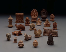 珍品☆福助さん 原型 土人形 7．3cm 江戸初期 当時物 JAPAN
