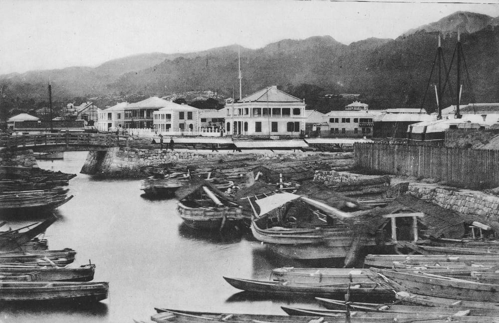 明治２～３年頃の神戸村船入場と居留地