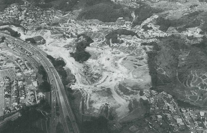 写真：開発途上の清玄町【空撮】