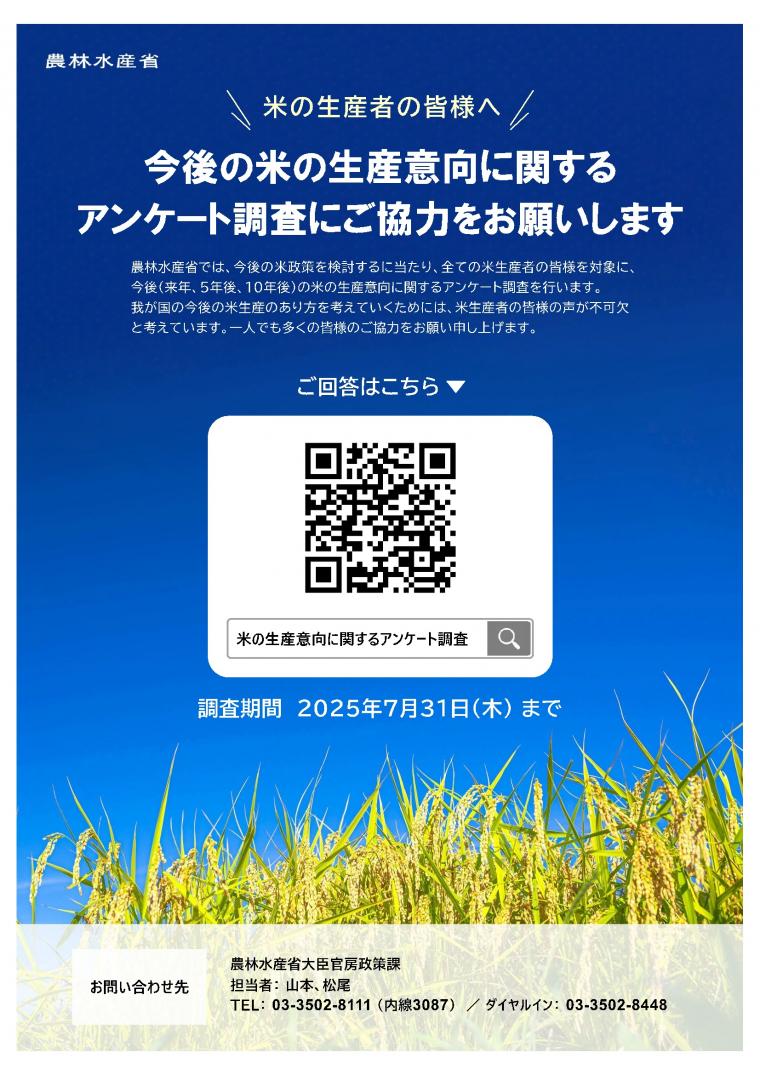 米の生産意向