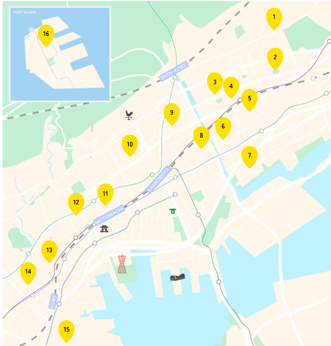 中央区内の地域交流センター位置図(2)
