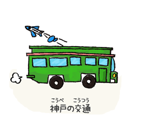 神戸の交通を表したイラスト