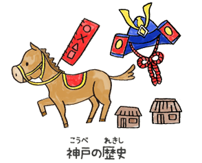 神戸の歴史を表したイラスト