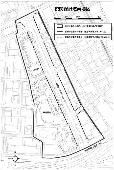 税関線沿道南地区地区計画図拡大図