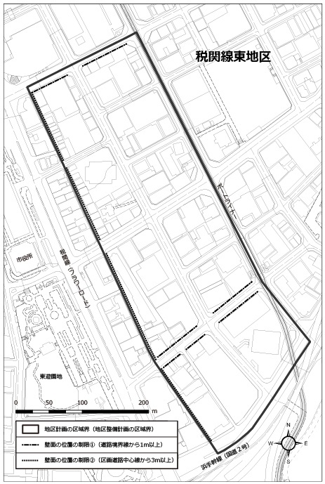 税関線東地区地区計画図拡大図