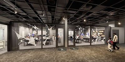 廊下から見た実験室