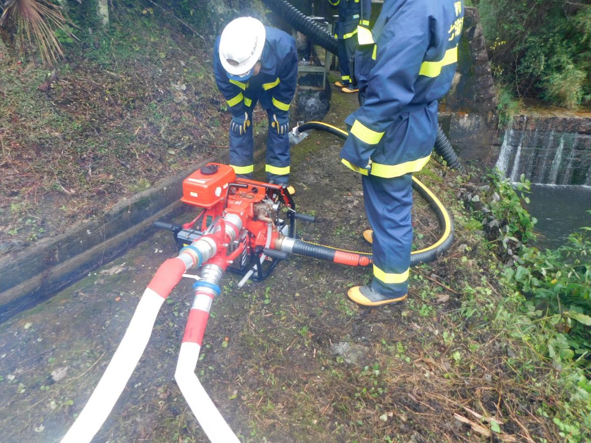長距離中継送水訓練