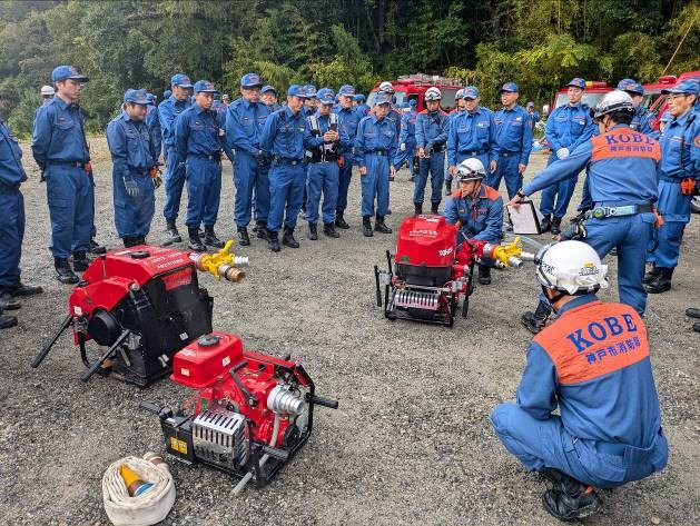 小型動力ポンプ操作訓練