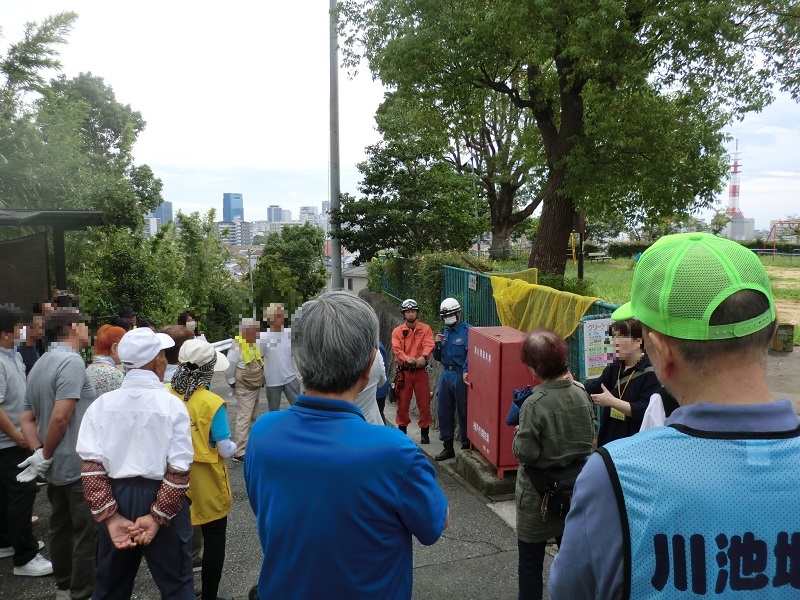 川池防コミ会下山訓練消火用ボックス