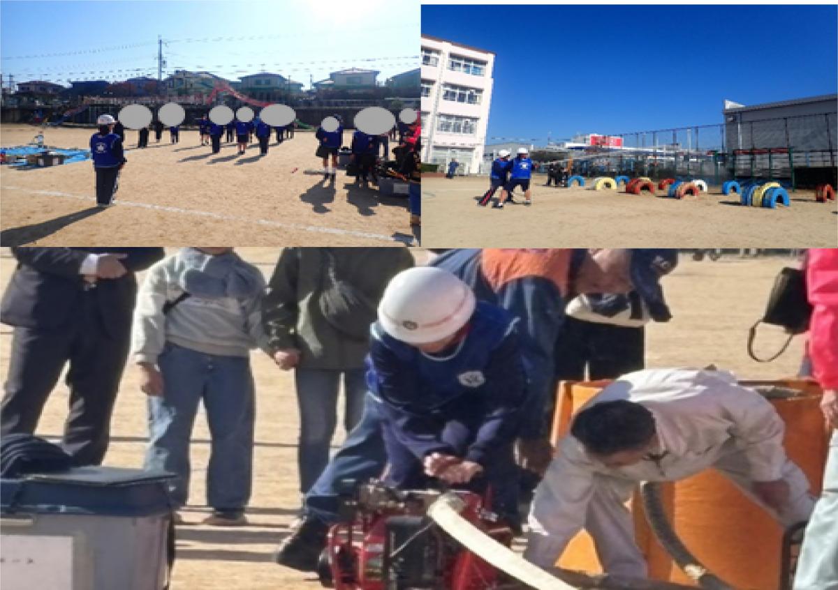 小型動力ポンプによる消火