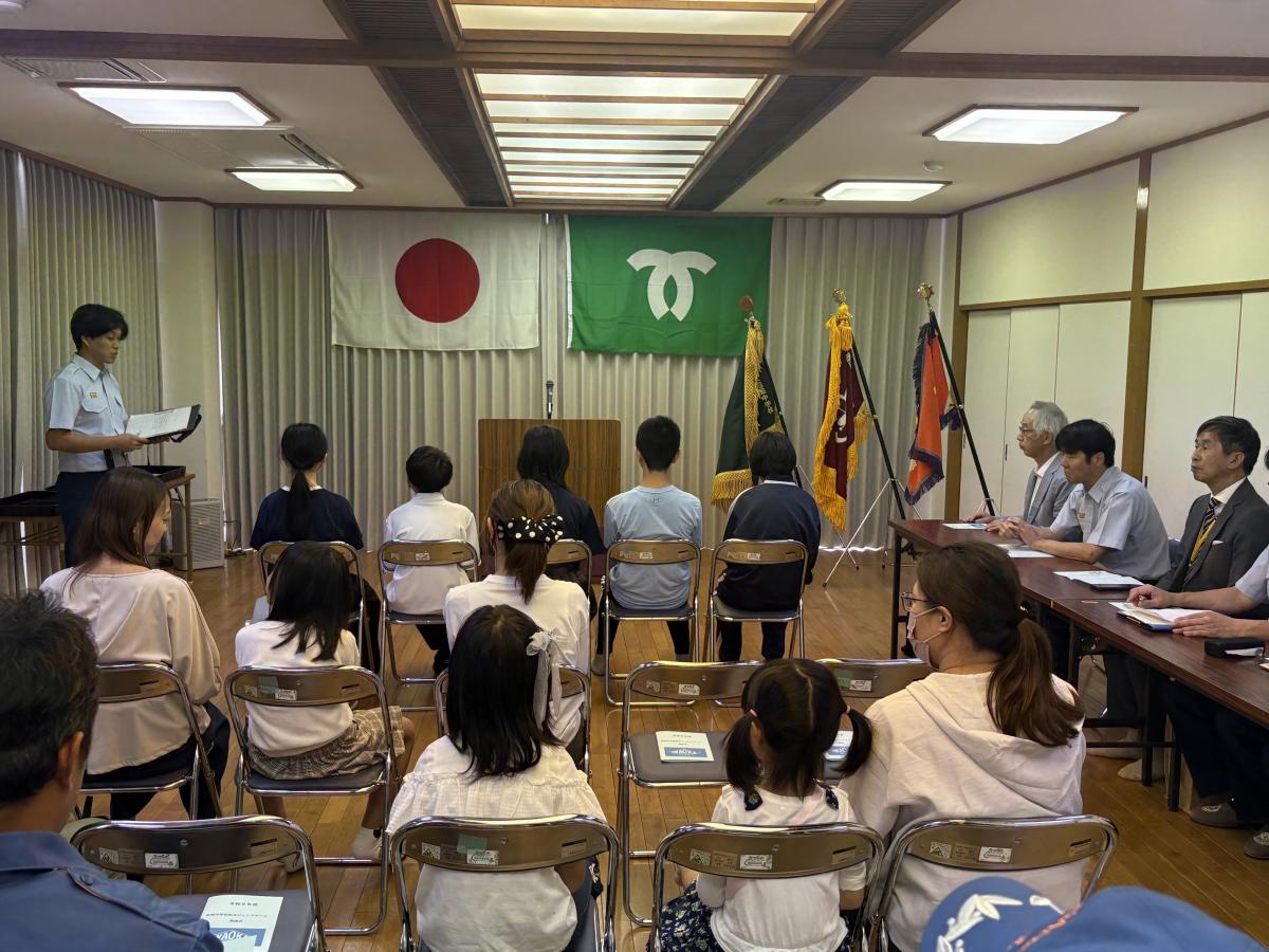 岩岡防災ジュニアチーム発隊式の開催