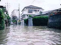 平成10年8月の集中豪雨による浸水