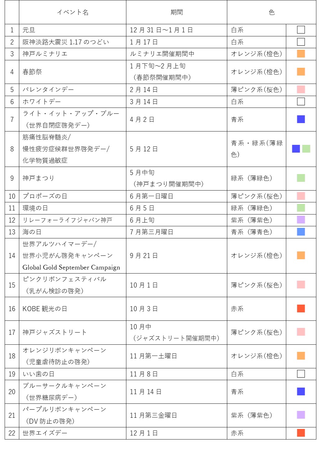 ライトアップDAY表