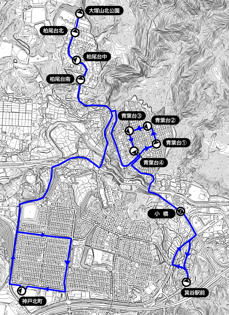 運行ルート図（青葉柏尾）