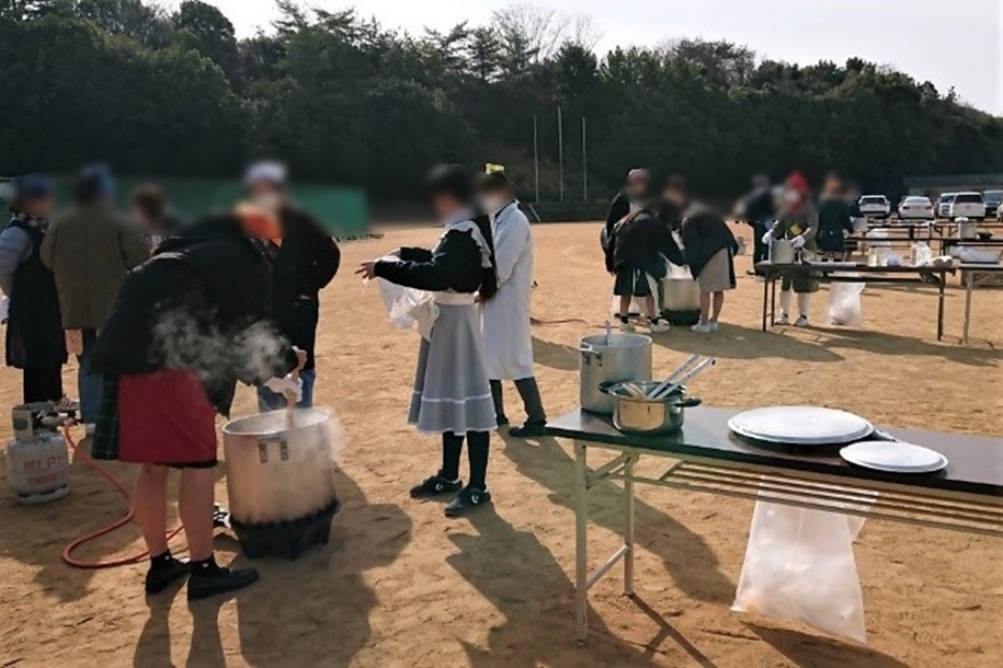 舞子千人鍋の準備の様子