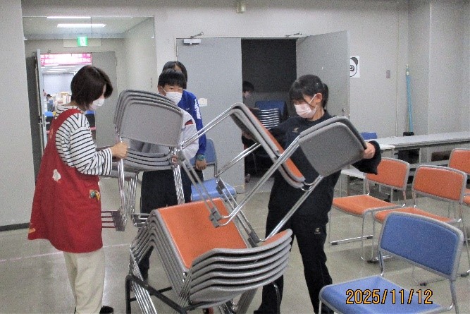 乳幼児健診の会場設営