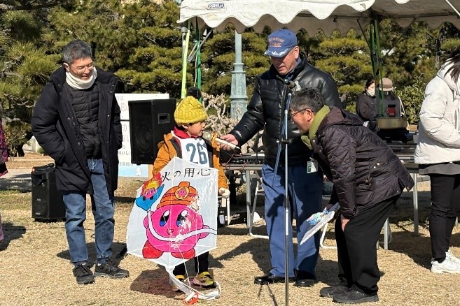 区長賞受賞の様子