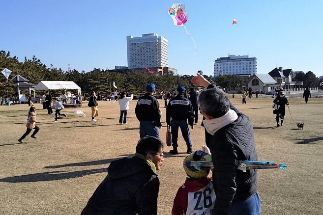 区長賞のたこあげの様子