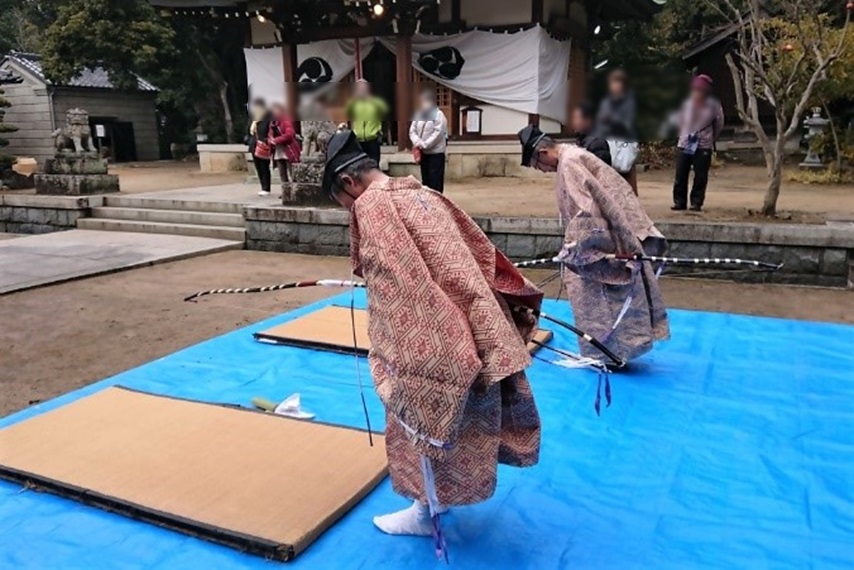 矢を射終えた礼