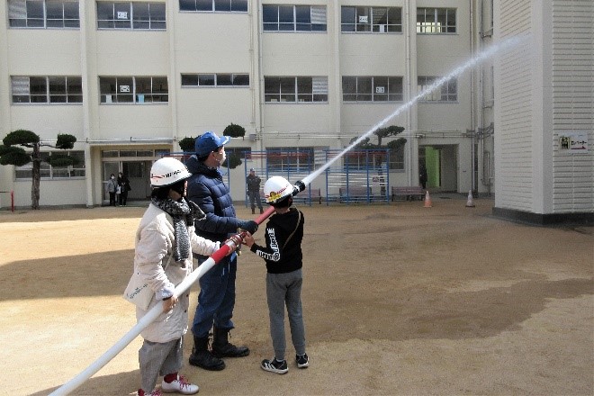 垂水消防団の防水訓練