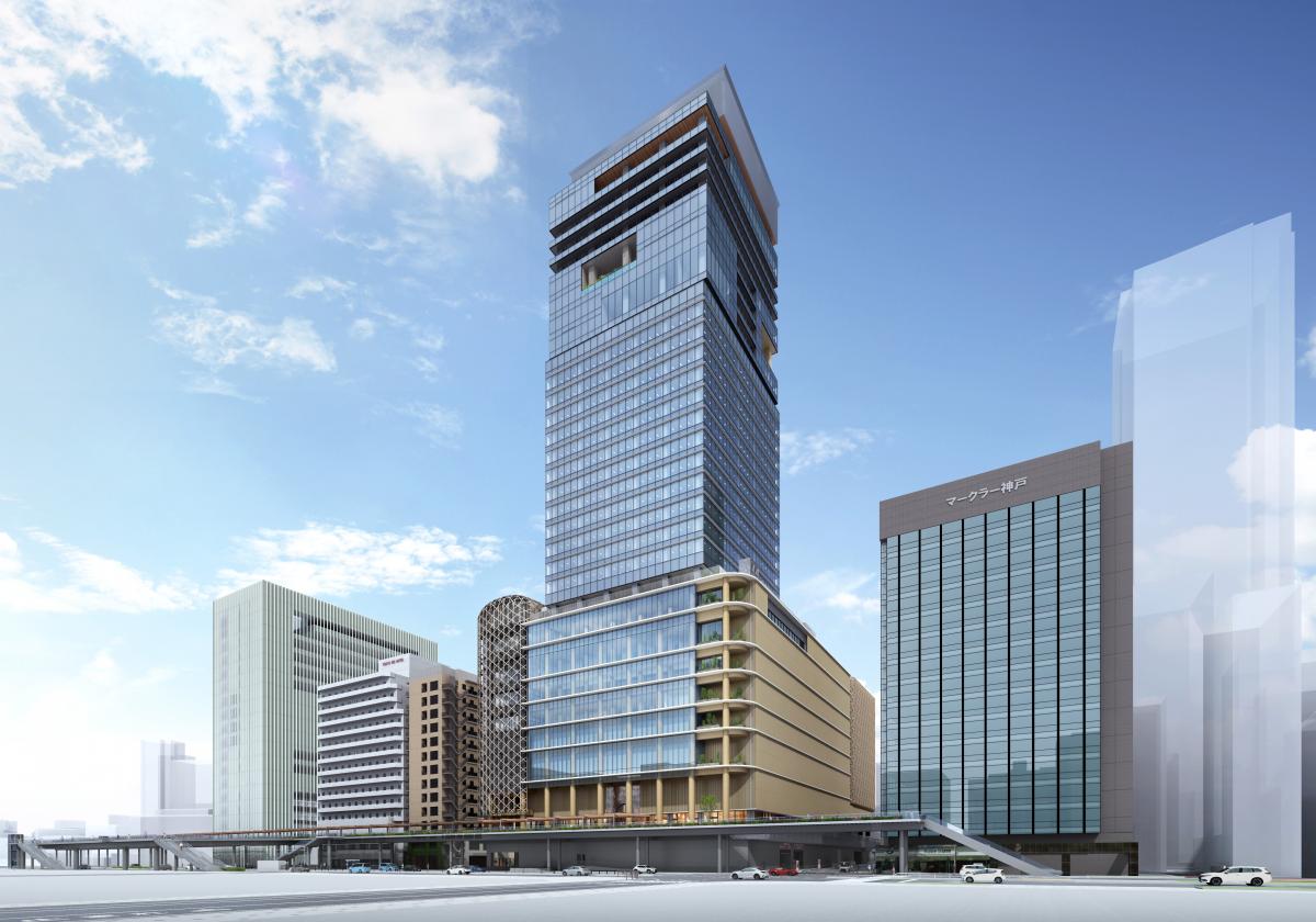 バスターミナル（Ⅰ期）を含む再開発ビルイメージ