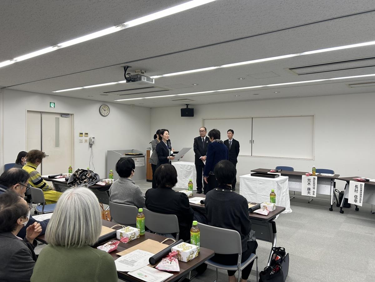 感謝状をお渡ししました