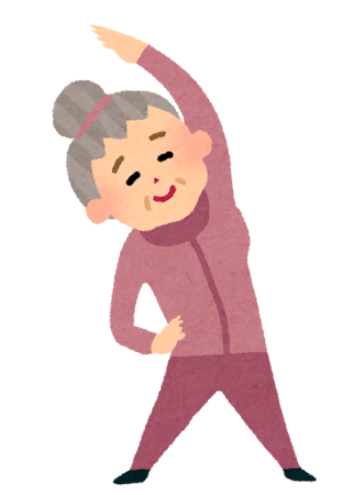 体操するおばあさん