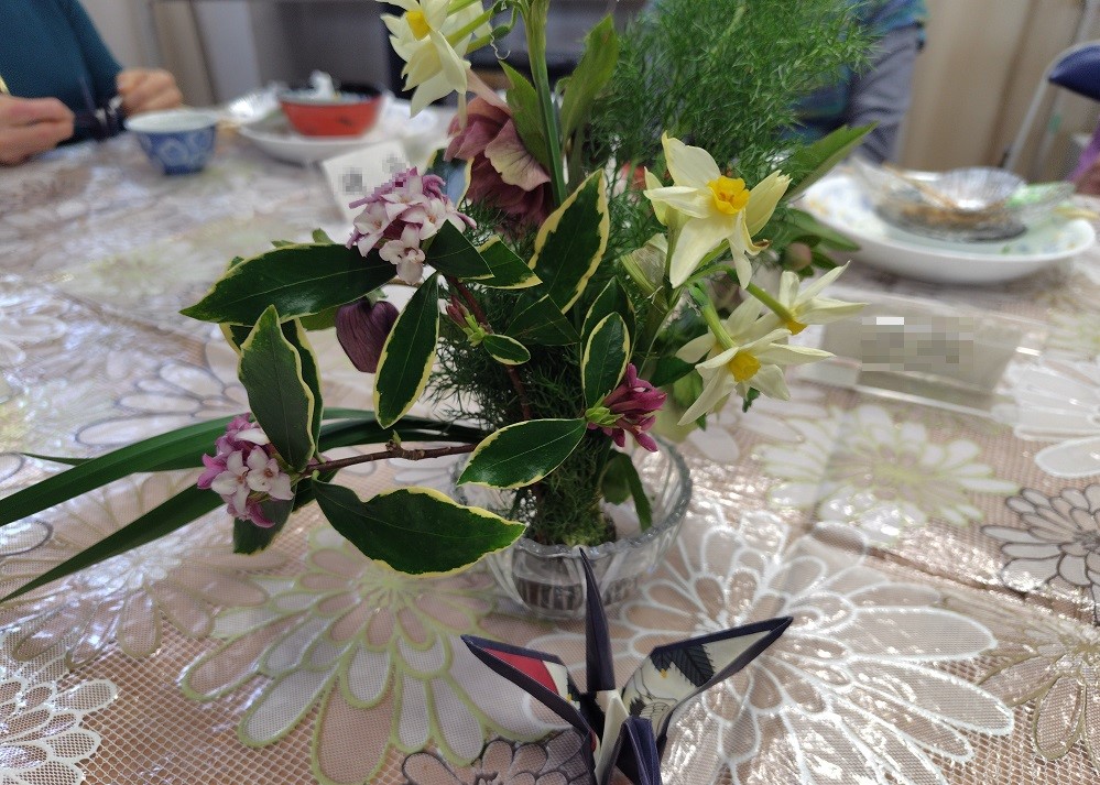 テーブルに飾られているお花