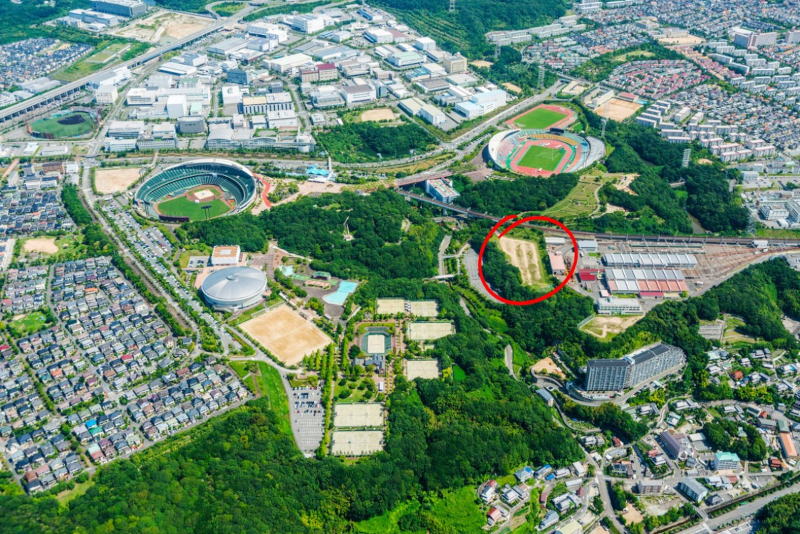 上空から見た運動公園