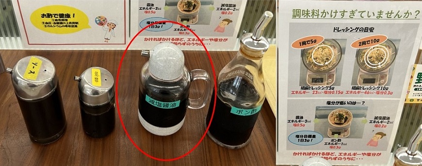 減塩醤油の設置・ドレッシングポスター