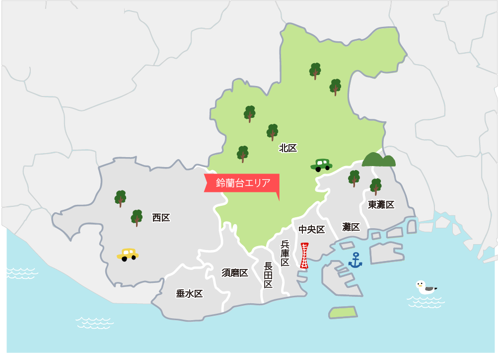 画像：神戸の全体地図