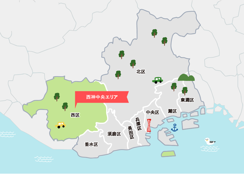 画像：神戸の全体地図
