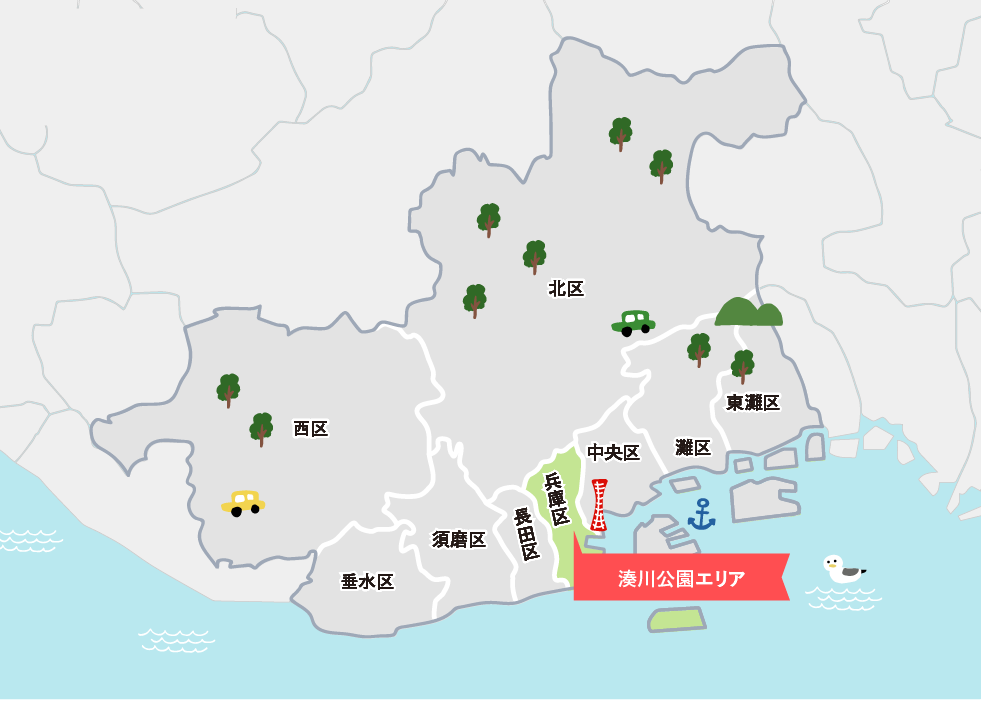 画像：神戸の全体地図