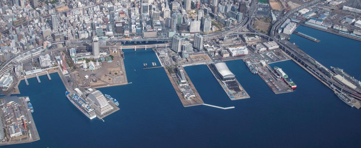 写真：上空から見た元町エリア