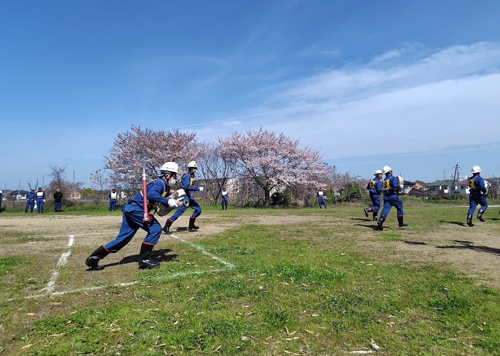 ポンプ操法競技会の様子