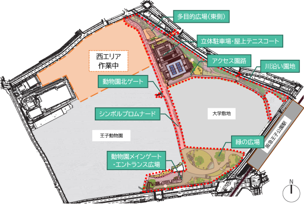 東エリアの対象範囲の図